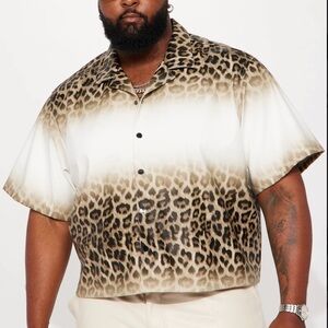 Men's Leopard Print Button Down Shirt